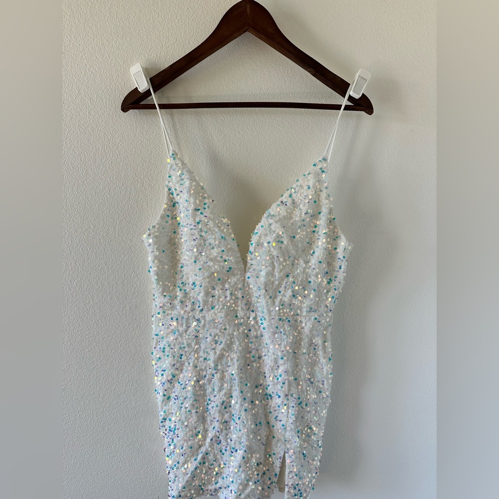 White sequin party dress